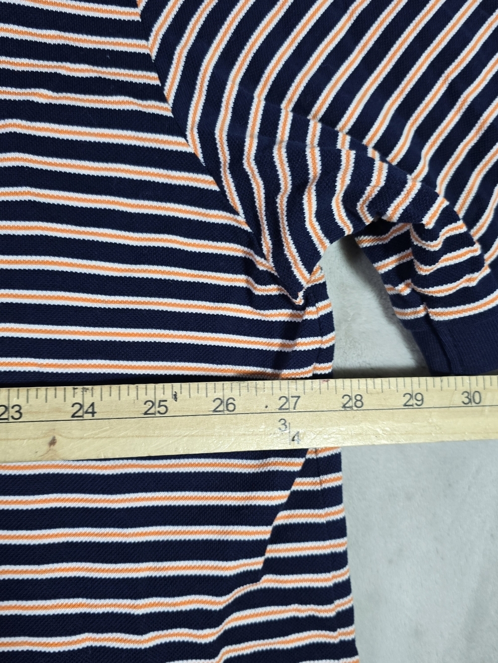 VTG Polo Ralph Lauren Shirt Mens 4XLT Striped Orange Blue Flesh Pony Pima Cotton - Picture 5 of 6